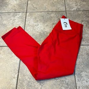 Zyia Red High-Rise Ascend 7/8 24” Workout Leggings New SIZE 8/10